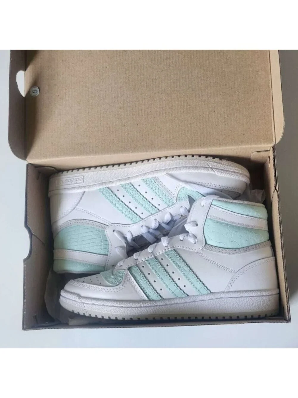 Adidas Originals Top Ten Rb Casual Sneakers Snake Mint Blue White New in Box